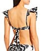 Antonio Melani Talavera Bonded Ruffle V-Neck Bralette Swim Top, Color:Black - Image 2