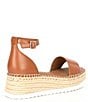 Color:Ibiza Nude - Image 2 - Tanya Leather Espadrille Wedge Sandals