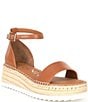 Color:Ibiza Nude - Image 1 - Tanya Leather Espadrille Wedge Sandals