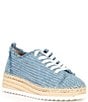 Color:Light Blue - Image 1 - TaylorTwo Lace Up Espadrille Denim Platform Sneakers