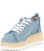 Color:Light Blue - Image 4 - TaylorTwo Lace Up Espadrille Denim Platform Sneakers