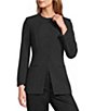 Antonio Melani Tess Bi-Stretch Suiting Round Neckline Button Front Long Sleeve Blazer - Image 1