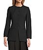 Antonio Melani Tess Bi-Stretch Suiting Round Neckline Button Front Long Sleeve Blazer - Image 1