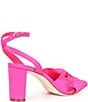 Color:Hot Pink - Image 2 - Tess Satin Knotted Dress Sandals