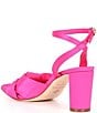 Color:Hot Pink - Image 3 - Tess Satin Knotted Dress Sandals
