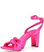 Color:Hot Pink - Image 4 - Tess Satin Knotted Dress Sandals