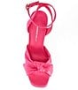 Color:Hot Pink - Image 5 - Tess Satin Knotted Dress Sandals