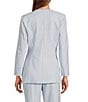 Antonio Melani Tess Slub Suiting Round Neckline Button Front Long Sleeve Blazer, Color:Light Blue - Image 2