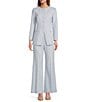 Antonio Melani Tess Slub Suiting Round Neckline Button Front Long Sleeve Blazer, Color:Light Blue - Image 3