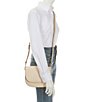 Color:Bone - Image 4 - Textured Leather Rosie Crossbody Bag
