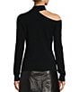 Color:Black - Image 2 - Tina Cut-out Turtleneck Cashmere Sweater