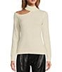 Color:Ivory - Image 1 - Tina Cut-out Turtleneck Cashmere Sweater