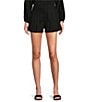 Color:Black - Image 1 - Tropez Pleated Coordinating Linen Blend Shorts