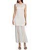 Antonio Melani Valentine Mesh Crew Neck Sleeveless Midi Dress, Color:Ivory - Image 1
