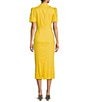 Antonio Melani Willow Floral Applique Short Sleeve Mock Neck Midi Dress, Color:Sunshine - Image 2