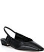 Antonio Melani Winnie Leather Ruched Slingback Flats - Image 1