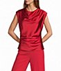 Antonio Melani Woven Freya Drapey Satin Blouse - Image 1