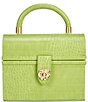 Antonio Melani x Amanda Jones Vaughan Brigitte Box Crocodile Embossed Top Handle Satchel Bag - Image 1