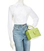 Antonio Melani x Amanda Jones Vaughan Brigitte Box Crocodile Embossed Top Handle Satchel Bag - Image 4