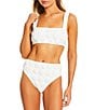 Antonio Melani x Amanda Jones Vaughan Gigi 3D Floral Square Neck Textured Bandeau Swim Top - Image 3