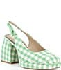 Antonio Melani x Amanda Jones Vaughan Penny Gingham Platform Block Heel Slingback Pumps - Image 1