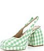 Antonio Melani x Amanda Jones Vaughan Penny Gingham Platform Block Heel Slingback Pumps - Image 4