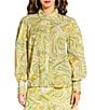 Antonio Melani x Amanda Jones Vaughan Stevie Coordinating Paisley Point Collar Long Sleeve Button Front Blouse - Image 1