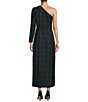 Color:Alpine/Black - Image 5 - x Born on Fifth Jennings One Shoulder Plaid Velvet Bow Detail Maxi Dress