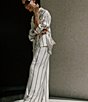 Color:Olive Stripe - Image 2 - x Elizabeth Damrich Beaty Striped Pant