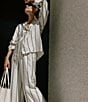 Color:Olive Stripe - Image 3 - x Elizabeth Damrich Beaty Striped Pant