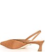 Color:Fawn - Image 4 - x Elizabeth Damrich Catherine Pointed Toe Haircalf Sling Back Kitten Heels