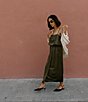 Color:Olive - Image 4 - x Elizabeth Damrich Cecilia Draped Satin Sleeveless Blouse