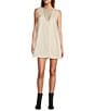 Antonio Melani x Elizabeth Damrich Good Day V-Neck Sleeveless Mesh Detail Shift Dress, Color:Pearl - Image 1