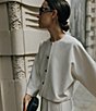 Color:Marble - Image 6 - x Elizabeth Damrich Inez Button Front Twill Blouse