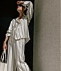 Color:Olive Stripe - Image 2 - x Elizabeth Damrich Josephine Striped Blouse