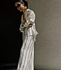 Color:Olive Stripe - Image 6 - x Elizabeth Damrich Josephine Striped Blouse