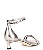 Color:Tarnished Silver - Image 3 - x Elizabeth Damrich Mama Metallic Ankle Strap Kitten Heel Sandals