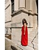 Antonio Melani x Elizabeth Damrich Radziwill Full Length Strapless Crepe Dress, Rouge - Image 7