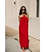 Antonio Melani x Elizabeth Damrich Radziwill Full Length Strapless Crepe Dress, Rouge - Image 11