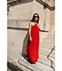 Antonio Melani x Elizabeth Damrich Radziwill Full Length Strapless Crepe Dress, Rouge - Image 20