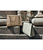 Color:Marble - Image 6 - x Elizabeth Damrich Shagreen Double Clutch Shoulder Bag