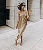 Color:Fawn - Image 3 - x Elizabeth Damrich Simone Satin Midi Dress