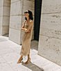 Color:Fawn - Image 4 - x Elizabeth Damrich Simone Satin Midi Dress