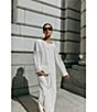 Color:Marble - Image 5 - x Elizabeth Damrich Swan Crepe Button Front Long Dress