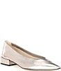 Antonio Melani x Elizabeth Damrich Trapeze Metallic Leather Dress Pumps, Tarnished Silver - Image 1