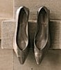 Antonio Melani x Elizabeth Damrich Trapeze Metallic Leather Dress Pumps, Tarnished Silver - Image 9