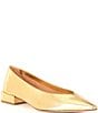 Antonio Melani x Elizabeth Damrich Trapeze Metallic Leather Dress Pumps, Gold - Image 1