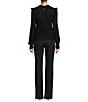 Antonio Melani x Jennifer Sumko Catherine Woven Yarn Ruffle Lace Mock Neck Long Sleeve Sweater, Color:Black - Image 4