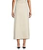 Antonio Melani x Jennifer Sumko Eden Satin Twill High Rise Ruffle Pencil Midi Coordinating Skirt, Color:Cream - Image 2