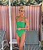 Color:Spring Green - Image 1 - x Jennifer Sumko Solid Pearl Embellished One Piece Swimsuit